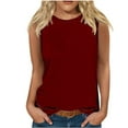 thumbnail image 1 of HAiming Womens Tank Tops Summer Casual Solid Color Crewneck Sleeveless Basic Shirt 2025 Plus Size Loose Tunic Blouse, 1 of 4