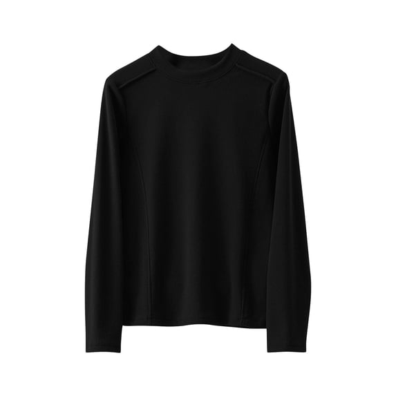 HAiming Womens Thermal Base Layer Tops Long Sleeve Round Neck Solid Color Pullover Blouse Trendy Clothes
