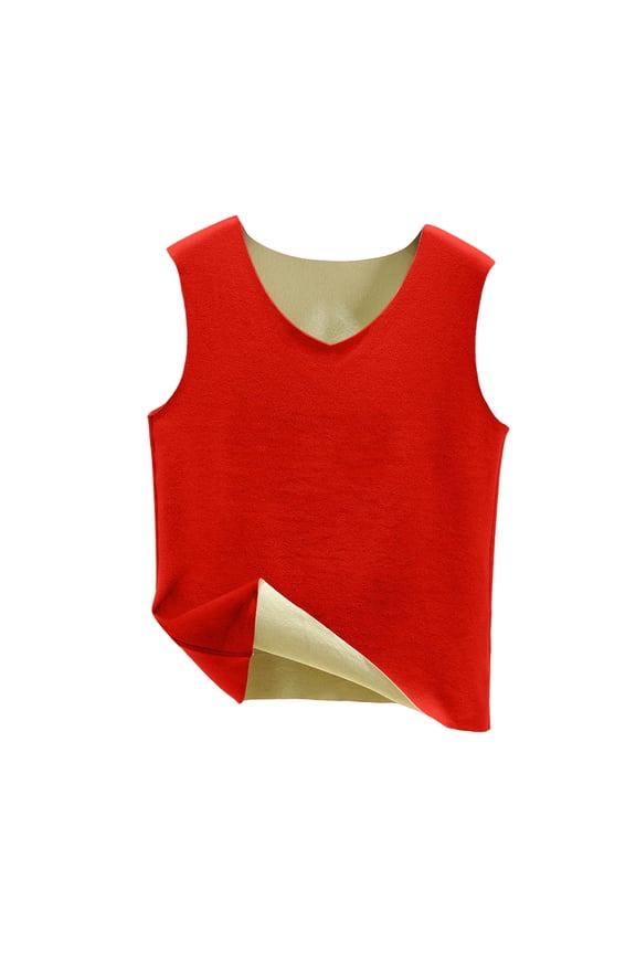Womens Thermal Vest Sleeveless Fleece Lined Lightweight Soft Comfy Solid Color Tops Warm Clothes