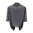 thumbnail image 1 of HAiming Womens Tops Mock Turtleneck Half Sleeve Soft Stretchy Basic Clothes Elbow Length Base Layer Blouse, 1 of 3