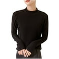 thumbnail image 1 of HAiming Womens Turtleneck Tops Plus Size Solid Color Long Sleeve Fleece Lightweight Shirt Casual Basic Pullover Blouse, 1 of 3