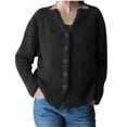 thumbnail image 1 of HAiming Womens V-Neck Cardigan Sweaters Solid Color Long Sleeve Button down Knitted Tops Casual Loose Sweater Jacket, 1 of 8