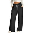 thumbnail image 1 of HAiming Womens Wide Leg Sweatpants High Elastic Waist Drawstring Pants Athletic Joggers Trousers with Pocket, 1 of 5