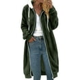 thumbnail image 1 of HAiming Womens Winter Fuzzy Fleece Jacket Long Sleeve Zip up Hooded Coats Plus Size Casual Long Outerwear with Pocket, 1 of 5