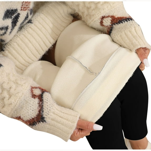 HAiming Womens Winter Warm Pants Casual Thickened Fleece Lined Leggings Soft Cozy Thermal Home Wear Trousers