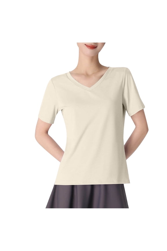 Workout Tops for Women Short Sleeve V Neck T Shirts Soft Lightweight Athletic Running Shirts