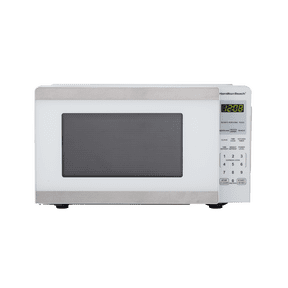 Hamilton Beach Countertop Microwave Oven, 0.9 cu ft, 900 W, White Stainless Steel
