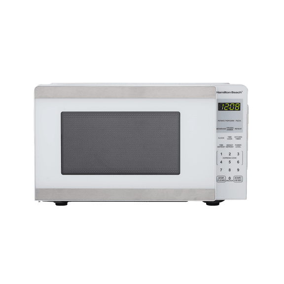 Hamilton Beach Microwave Oven 0.9 cu ft 900W White Stainless Steel