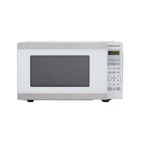 Hamilton Beach Microwave Oven 0.9 cu ft 900W White Stainless Steel
