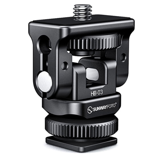 SunwayFoto HB-03 Hot Shoe Tilt Head and CB-02 Cold Shoe Adapter