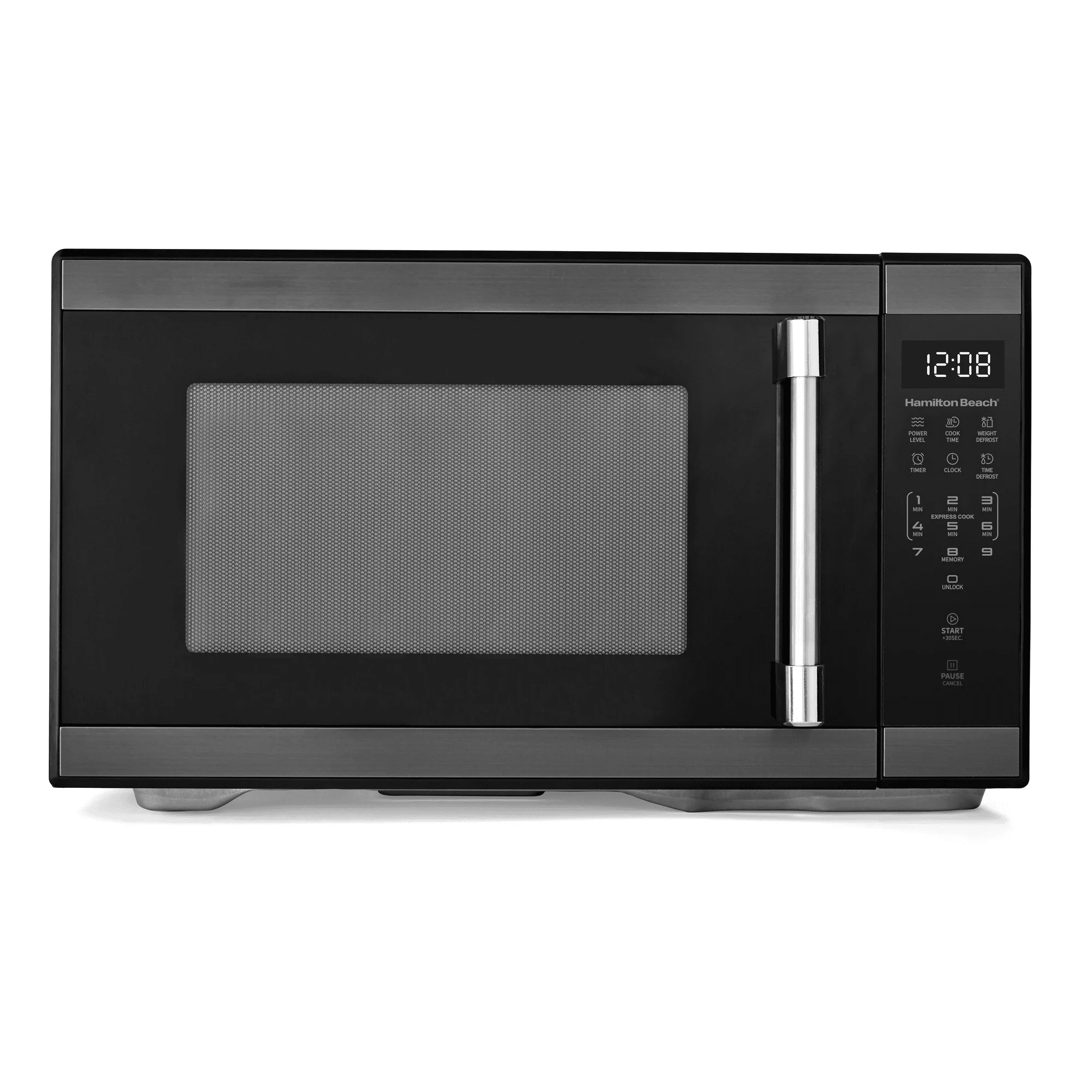 Hamilton Beach 1.1 cu ft Countertop Microwave Oven in Black Stainless Steel - Walmart.com