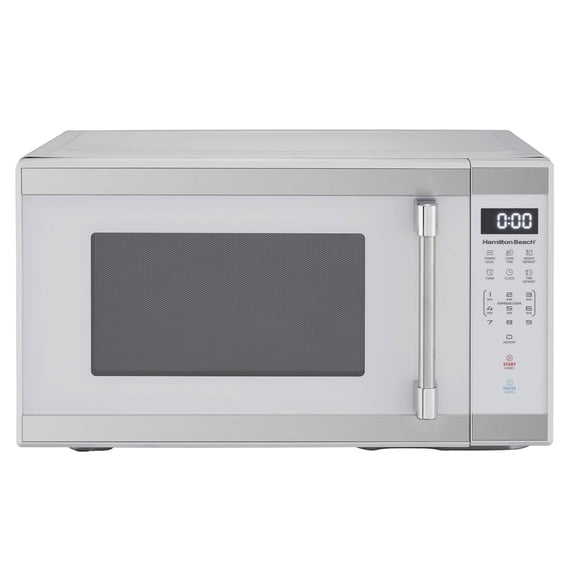 Hamilton Beach Countertop Microwave Oven, 1.1 Cu. Ft., 1000 Watts, White Stainless Steel