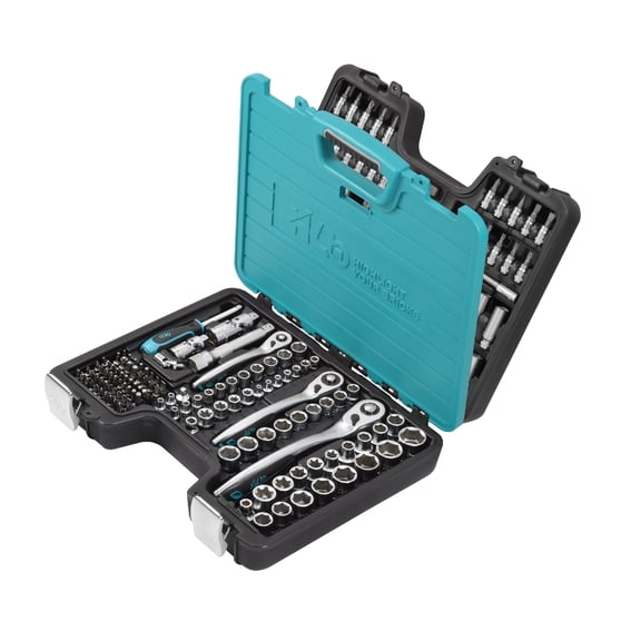 HB 168-Piece Mechanics Socket Set with 120-Tooth Offset Ratchets & Case, Model AKM002-U