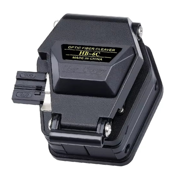 HB-6C Fiber Optic Cutter with Protective Case, 1-Count, Black ABS, Hex Setter Included, FTTH High Cutting Tool