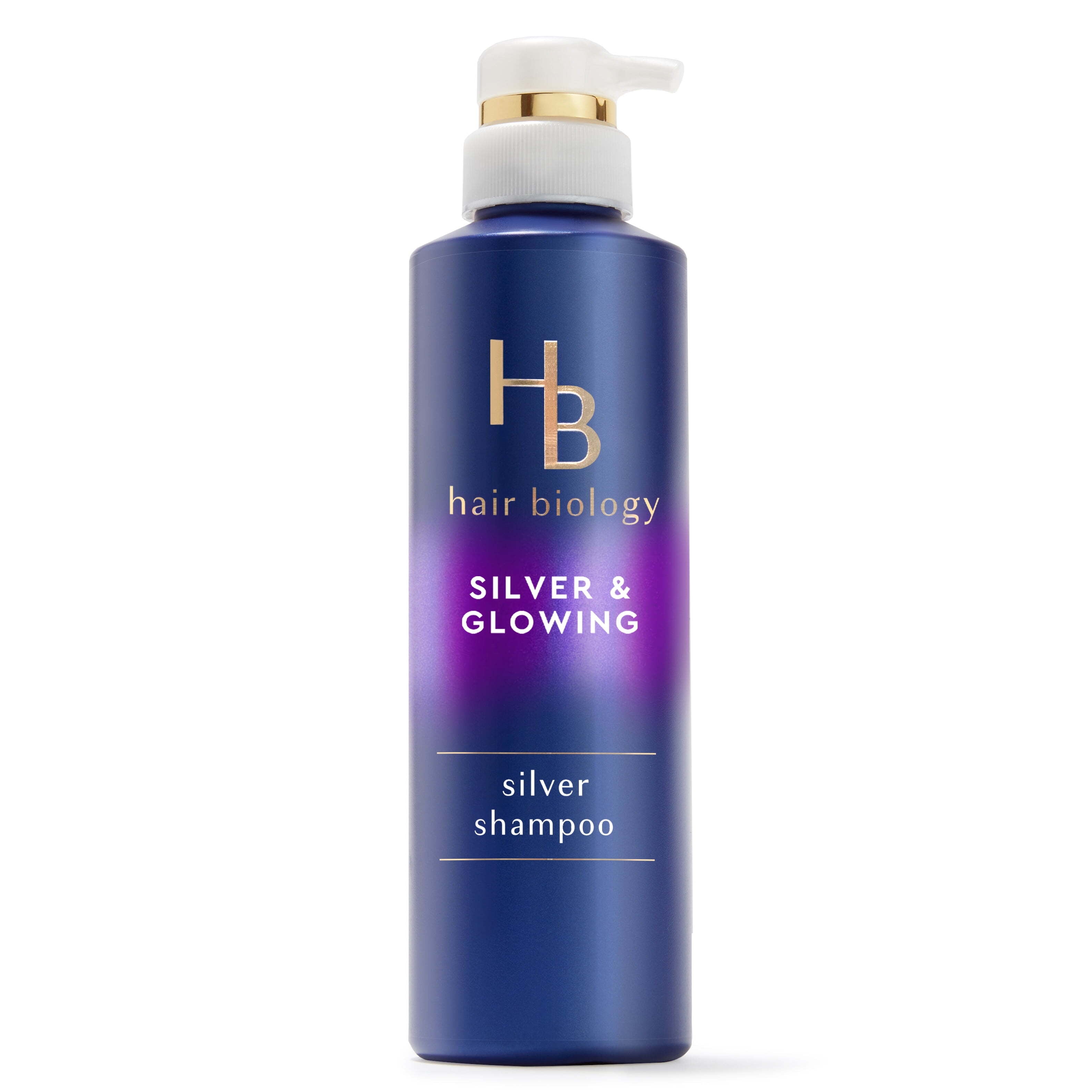 Hair Biology Purple Violet Silver Shampoo For Gray or Blonde Brassy Color Treated Hair, Fights Brassiness and Replenishes - 12.8 fl oz