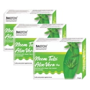 HB Neem Aloe Vera Tulsi Herbal Bath Soap, Ayurvedic Skin Cleansing & Moisturizing Soap Bar, Suitable for All Skin Types,Pack of - 375gm each