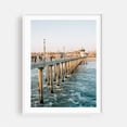thumbnail image 1 of HB Pier 01 - Huntington Beach California Photography White Framed Wall Art Print 24 x 36 inches, 1 of 3