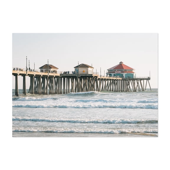 HB Pier 04 - Huntington Beach California Photography Coastal Beach Ocean Waves Boardwalk Architecture Unframed Wall Art Print 40 x 60 inches