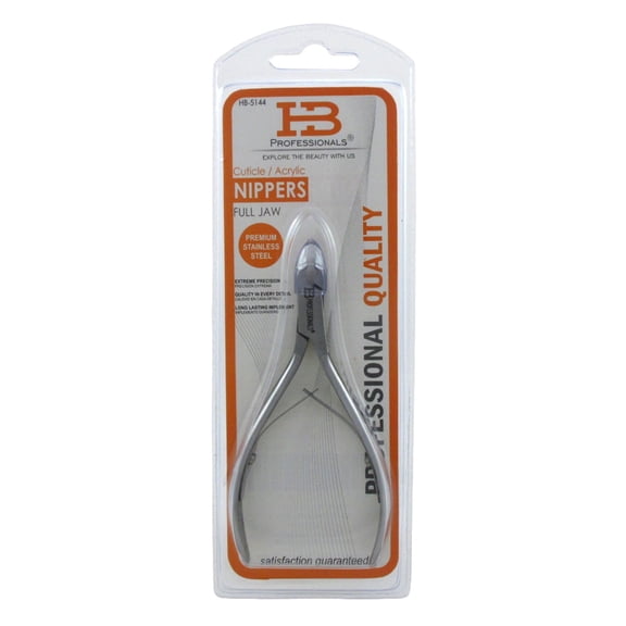 HB Professional Nippers Cuticle-Acrylic Full Jaw Stainless Steel (Pack of 3)