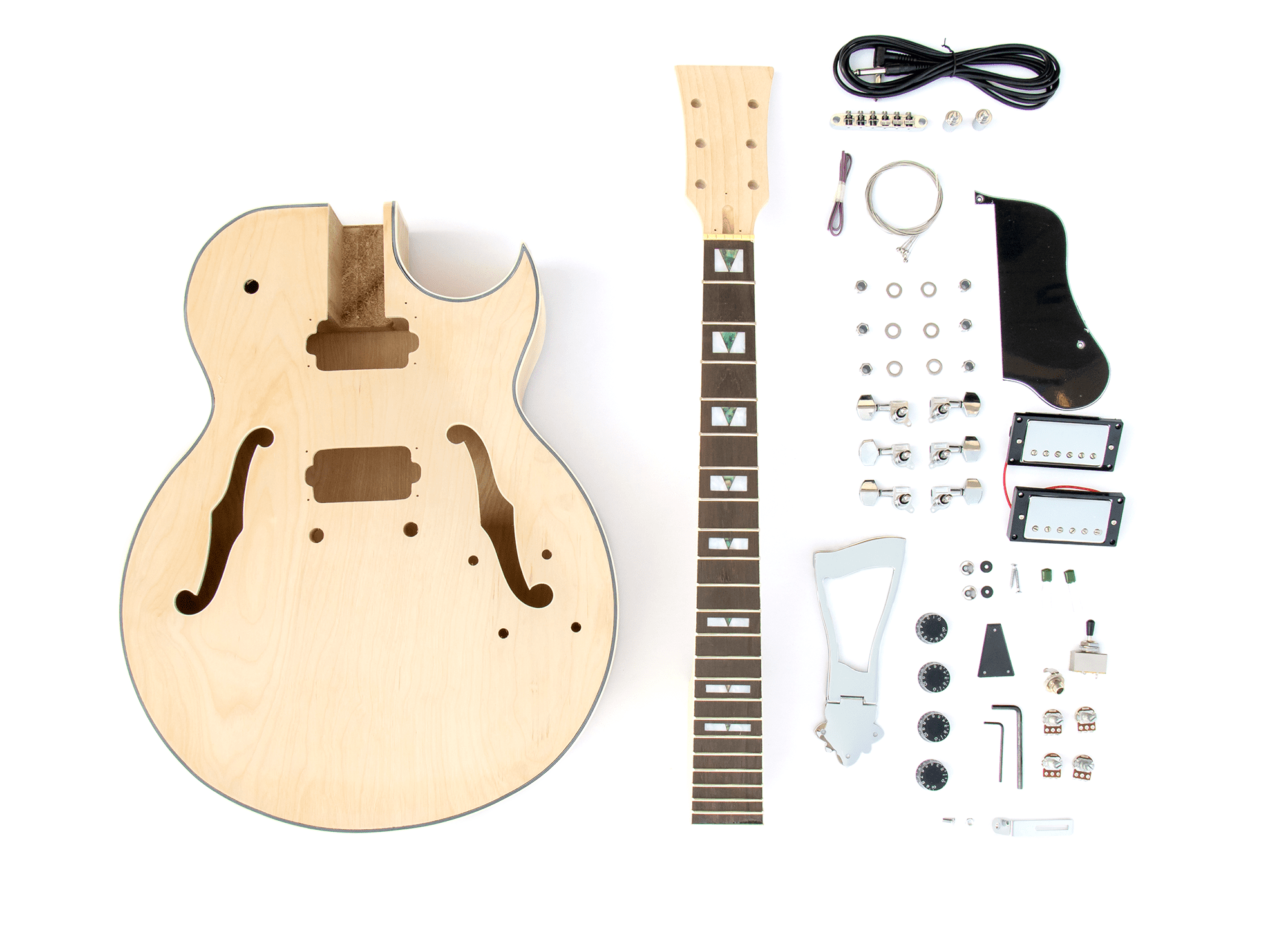 hylde At regere Fjendtlig HB2 Hollow Body Style Build Your Own Guitar Kit - Walmart.com