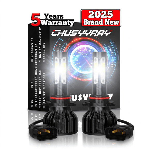 HB3 9005 LED Headlight Bulbs High Beam 6000K White for 6.6L 6599CC V8 DIESEL OHV Turbocharged Engine