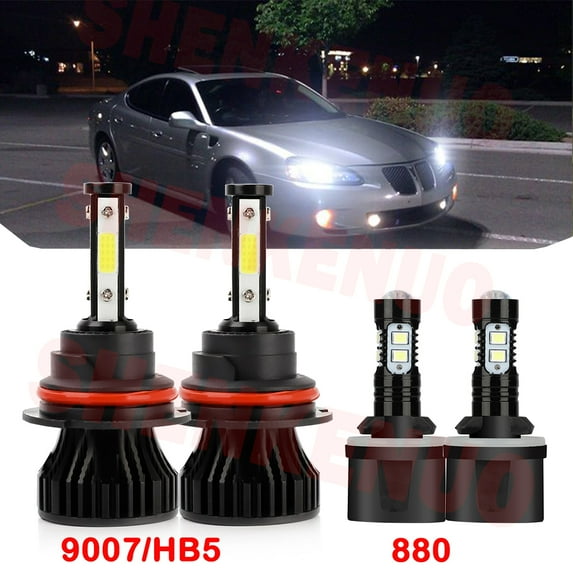 HB5 9007 High&Low Beam for Pontiac Grand Prix 1997 1998 1999 2000 2001 2002 2003 LED Headlights 880 Fog Lights 4pcs
