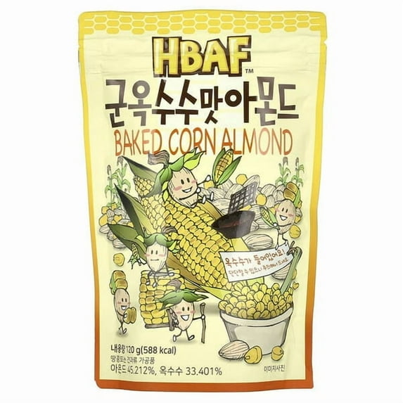 HBAF, Baked Corn Almond, 4.23 oz Pack of 2