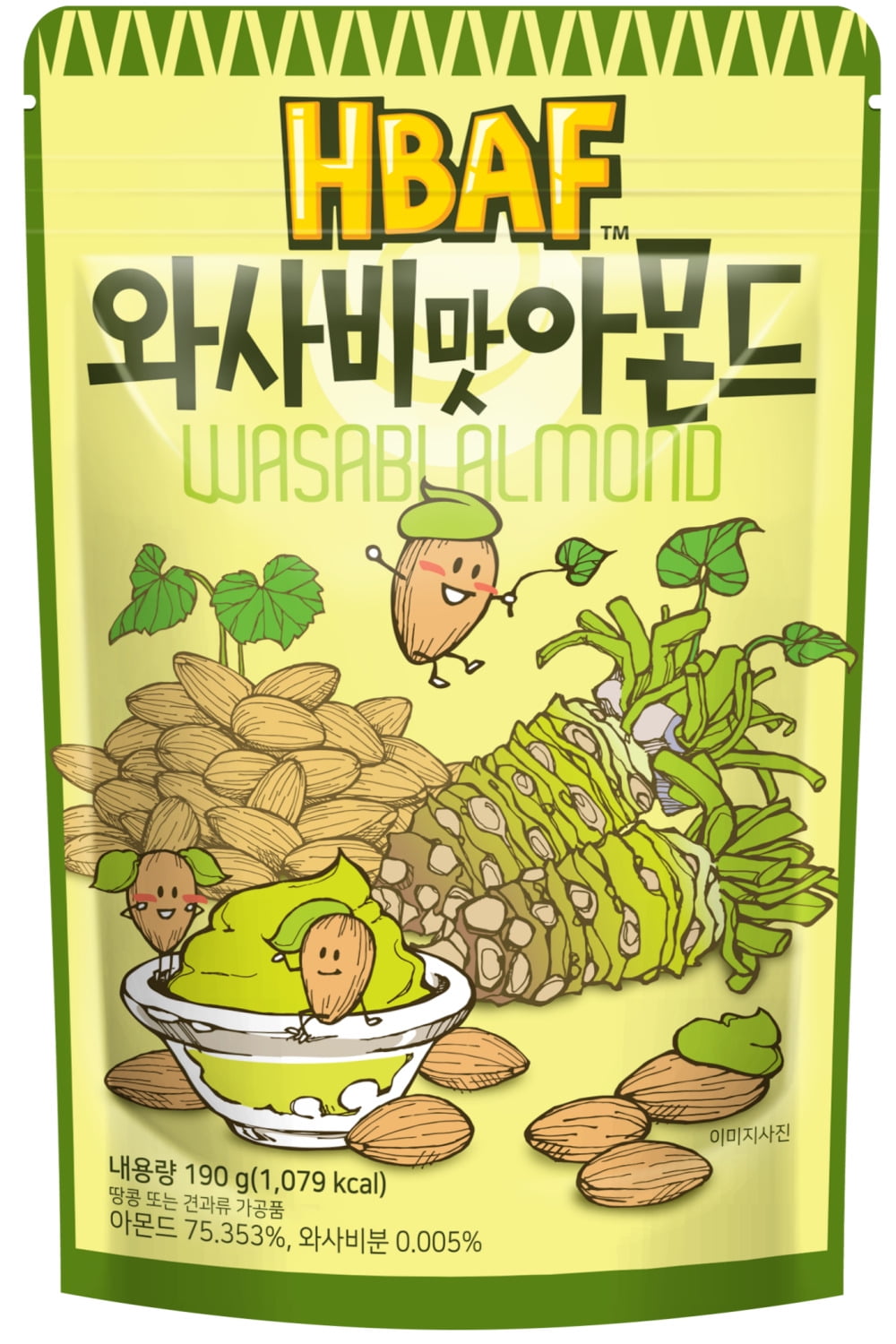 HBAF Korean Wasabi Seasoned Almond Nuts Nutritious & Gluten Free
