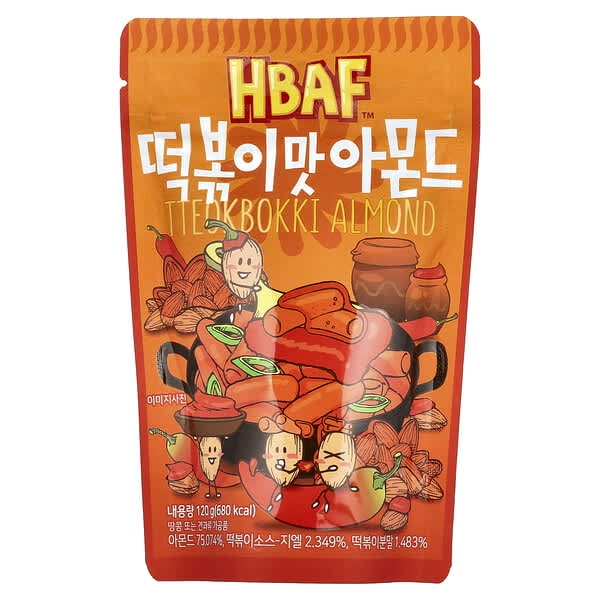 HBAF, Tteokbokki Almond, 4.23 oz Pack of 3
