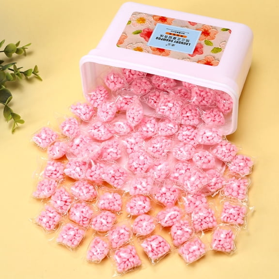 HBASD 100pcs Laundry Scent Booster Crystals Beads, Scented In-Wash Freshener Beads for Fresh, Clean, Great Smelling Clothes and Linens, Household Cleaning Tools (Pink)