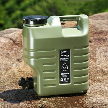 HBASD 3.2 Gallon Portable Food-Grade PE New Material Camping Water Container with Faucet, Army Green