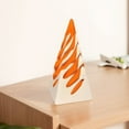 thumbnail image 1 of HBASD 3D Printed Spiral Cone Toy Impossible Pyramid Passthrough Sculpture, Spiral Cone Fidget Toy Home Desktop Figurines Art Decoration (White Outside and Orange Inside), 1 of 5