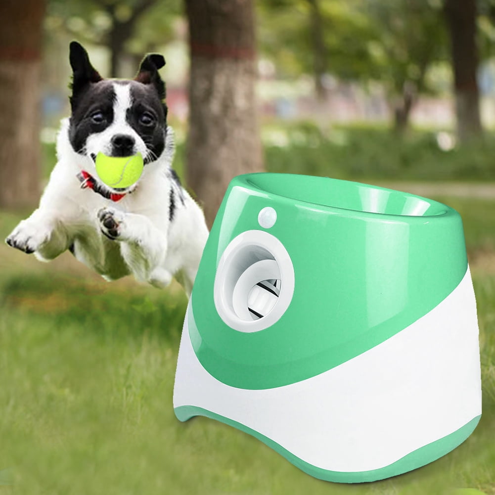 HBASD Automatic Dog Ball Launcher for Medium to Large Dogs, Interactive Dog Ball Thrower Mental Stimulation Dog Toys (Green)