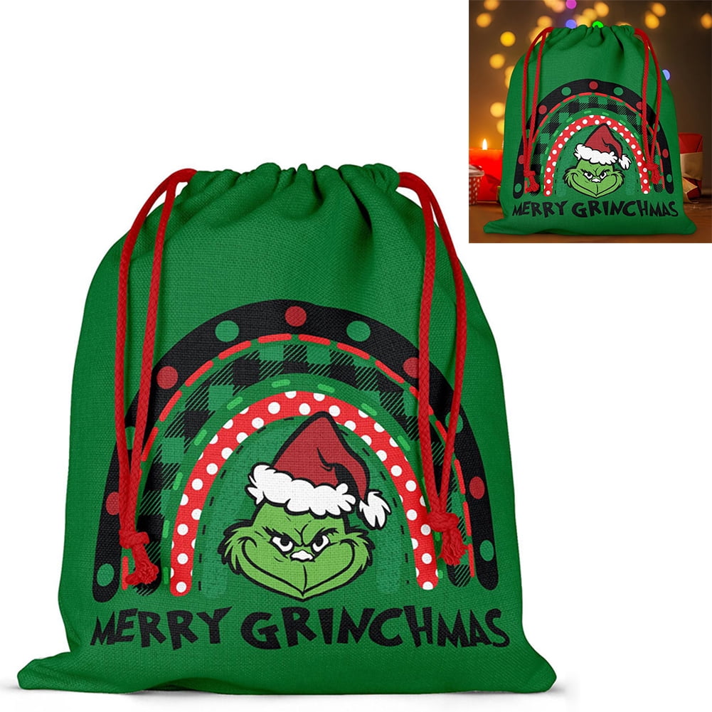 HBASD Christmas Festival Theme Cartoon Candy Drawstring Bag Drawstring ...