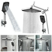 HBASD Fixed Shower Head/Handheld Shower Head Combo, All Metal 12'' Dual Filtered Rainfall Shower Head Combo, High Pressure Handheld Shower Head