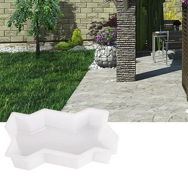 HBASD Garden Pavement Mold DIY Manually Moulds Propylene Brick Stone Concrete Mould White, Path Maker Mold (Wave)