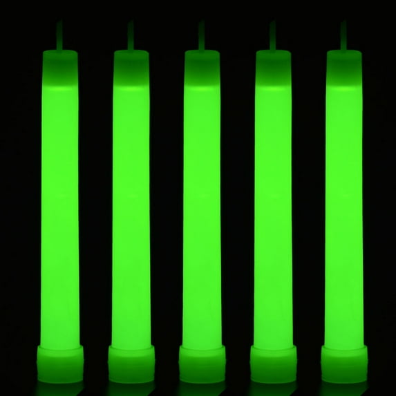 HBASD Industrial Grade Glow Sticks 6 inches Ultra Bright Emergency Light Sticks for Camping Concert Party Accessories, Survival Kit More Lasts Over 12 Hours (5pcs Green)