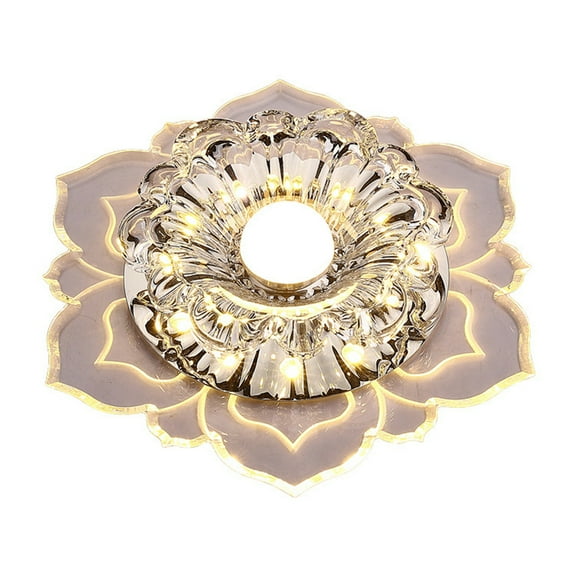 HBASD Modern Led Crystal Ceiling Lights Surface Mounted Porch Aisle Lamp Daily Lighting Supplies (White)