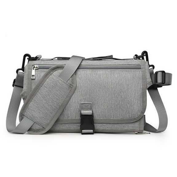 HBASD Portable Diaper Changing Pad for Baby - Smart Design Portable Changing Mat, Baby Diaper Changer Travel Bag with Wipes Pocket, Infant Travel Station Kit, Gift for Newborn (Light Grey)