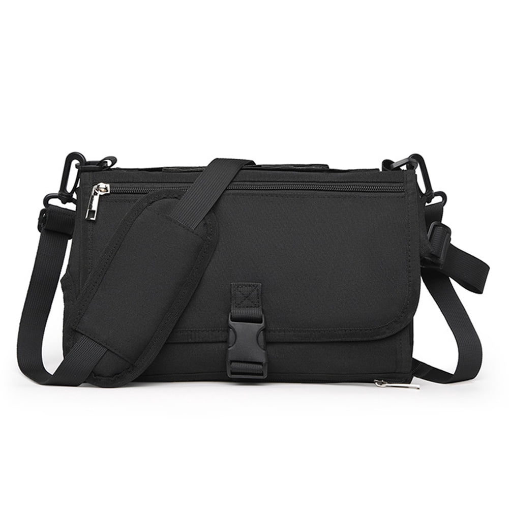 HBASD Portable Diaper Changing Pad for Baby - Smart Design Portable Changing Mat, Baby Diaper Changer Travel Bag with Wipes Pocket, Infant Travel Station Kit, Gift for Newborn (Black)