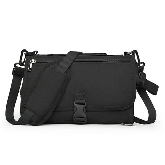 HBASD Portable Diaper Changing Pad for Baby - Smart Design Portable Changing Mat, Baby Diaper Changer Travel Bag with Wipes Pocket, Infant Travel Station Kit, Gift for Newborn (Black)