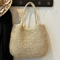 thumbnail image 1 of HBASD Straw Bags For Women | 18.5x14.57in Travel Straw Totes Bag Woven Summer Handmade Shoulder Bag Handbag (Beige), 1 of 6