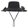 thumbnail image 1 of HBASD Wide Brim Solar Fan Outdoor Fishing Hat for Men, USB & Solar Powered Fan Hat with 2 Solar Fans, 360°UV Protection Sun Hat (A), 1 of 10