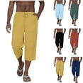 thumbnail image 1 of HBBIKVI Men Casual Chinos Solid Color Loose Fit Drawstring Elastic Waist Pants for Everyday Wear All Seasons, 1 of 9