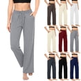 thumbnail image 1 of HBBIKVI Women's Straight-Leg Pants with Drawstring Waist featuring Relaxed Fit for Yoga and Daily Wear with Soft Stretch Fabric, 1 of 10