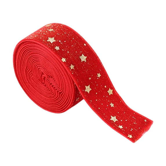 HBBKVI 1" x 6.6' Christmas Ribbon Star Reindeer Ribbon Red Green Ribbon Gifts Wrapping Ribbon Christmas Tree Ribbon