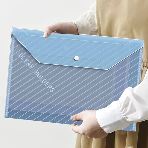 HBBKVI 10 Pack File Folders, Plastic File Folders for Documents Filing A4 Folders Envelopes with Snap Closure Clear Envelopes Pouches Folder Organizer Document Holders