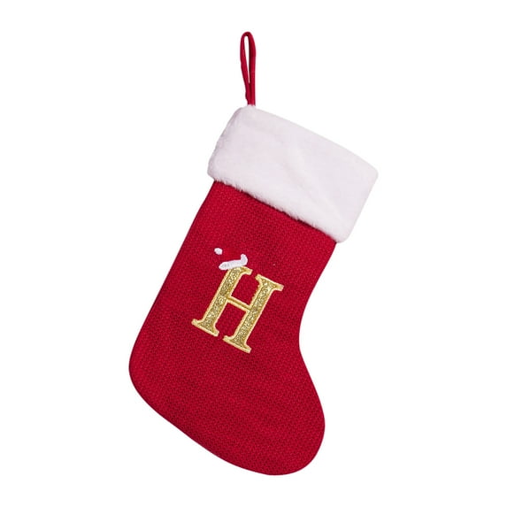 HBBKVI 12" Knitted Christmas Stockings with Initials, Personalized Monogram Christmas Stockings for Fireplace, Hanging Ornaments