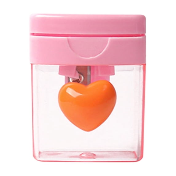 HBBKVI 12 Pcs Pencil Sharpener, Sharpener Four-color Heart-shaped Rotating Pencil Sharpener with Transparent Tape Cover Pencil Sharpener