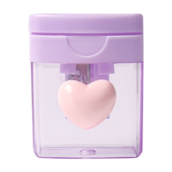 HBBKVI 12 Pcs Pencil Sharpener, Sharpener Four-color Heart-shaped Rotating Pencil Sharpener with Transparent Tape Cover Pencil Sharpener